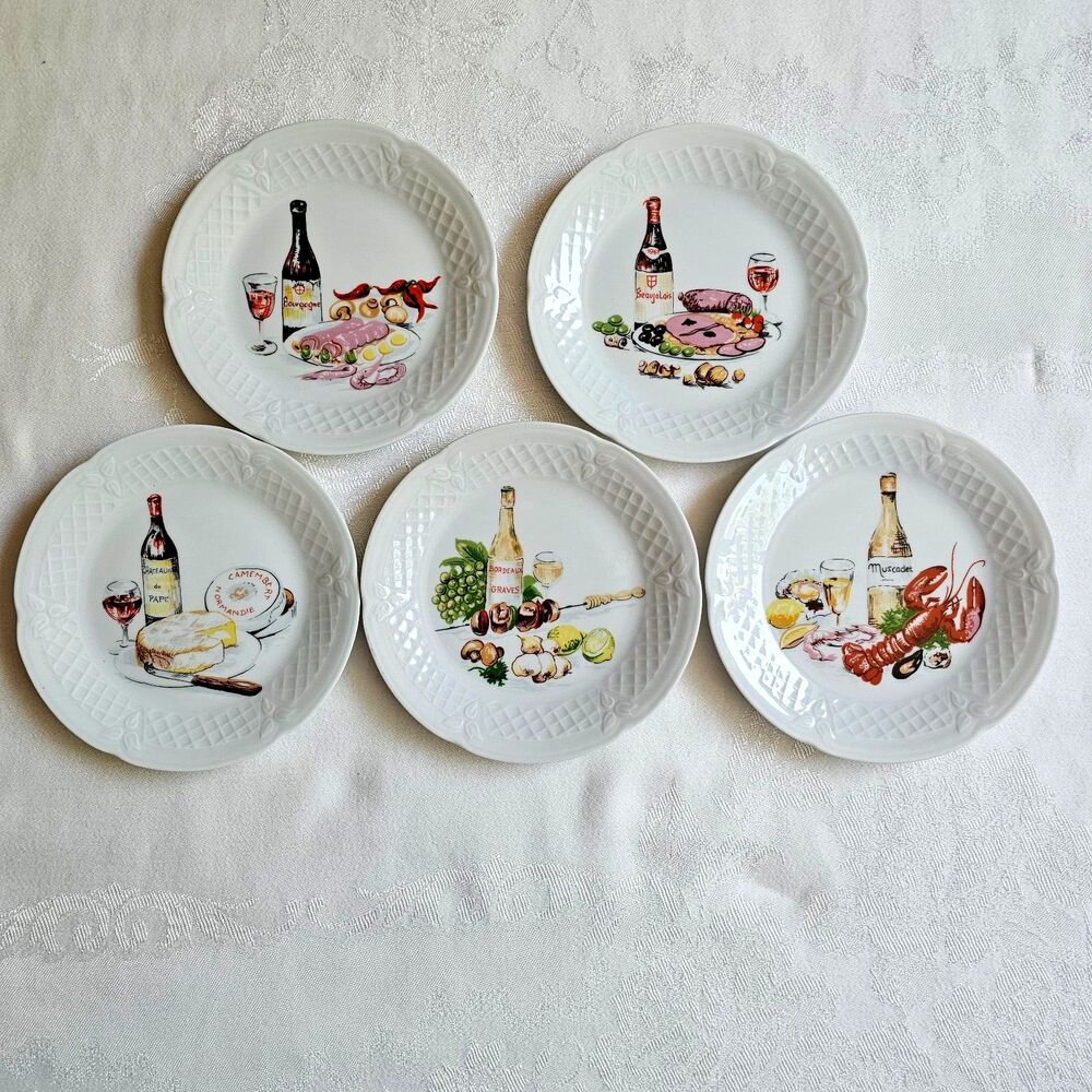 Philippe Deshoulieres DE LIMOGES FRANCE Appetizer Plate x5 5.75 Diameter Plates